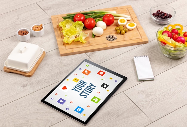 meal planner on tablet